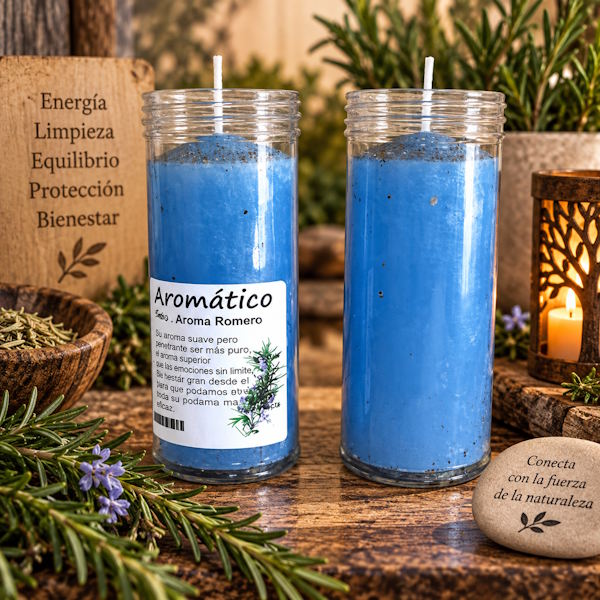Velón Azul Cielo aroma Romero
